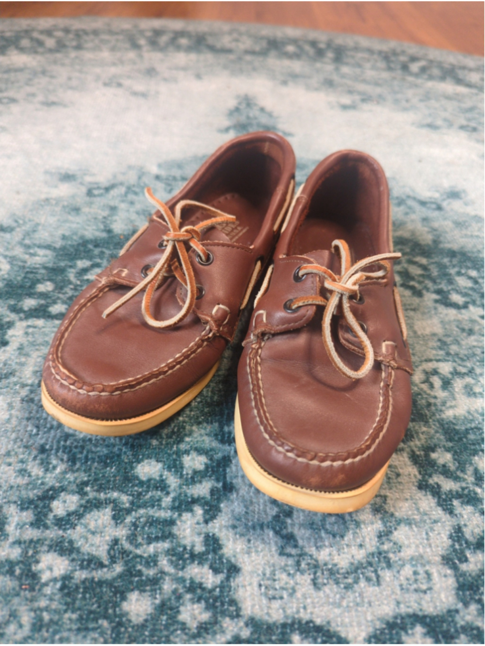 Vintage Sebago Docksides Leather Boat Shoes Women's 7.5 M Brown Made in USA